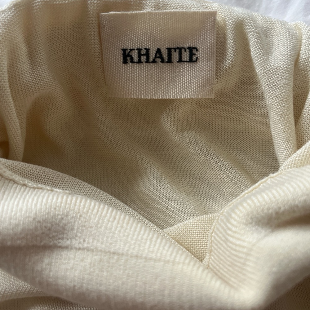 KHAITE Ivory Knit Top